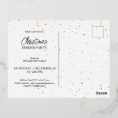 Carte Postale D'invitation À Feuilles D'aluminium Arbre de Noël or rétro (Verso)