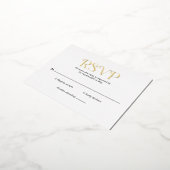 Carte Postale D'invitation À Feuilles D'aluminium Blaire Black White Mariage moderne (Rotation)