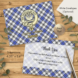 Carte Postale D'invitation À Feuilles D'aluminium Blason de Clan Hannay sur tartan