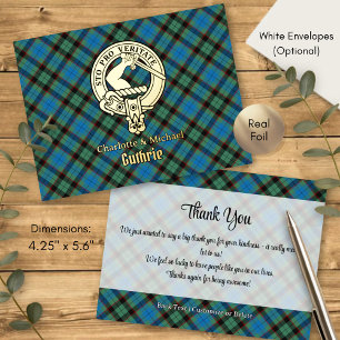 Carte Postale D'invitation À Feuilles D'aluminium Blason du clan Guthrie sur tartan