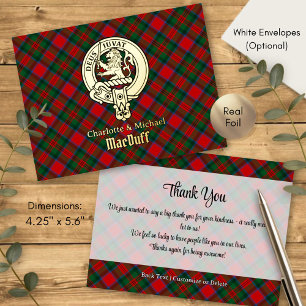 Carte Postale D'invitation À Feuilles D'aluminium Blason du Clan MacDuff sur tartan