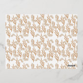 Carte Postale D'invitation À Feuilles D'aluminium boho rustique brûlé mariage orange (Verso)