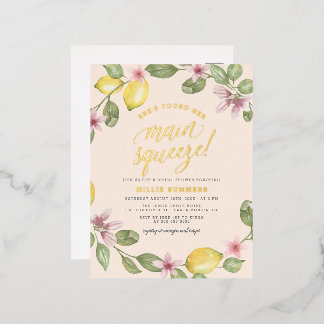 Carte Postale D'invitation À Feuilles D'aluminium Brouiller | Fête des mariées principale de courge