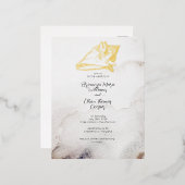 Carte Postale D'invitation À Feuilles D'aluminium Budget Simple Coquillage Plage de Sable (Recto/Verso)