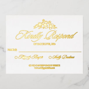 Carte Postale D'invitation À Feuilles D'aluminium Carte de réponse de mariage à fleurs rouges – Desi