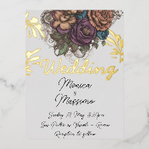 Carte postale d'invitation en feuille d'aluminium