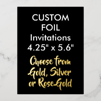 Carte Postale D'invitation À Feuilles D'aluminium Cartons d'invitation personnalisés en feuille d'or