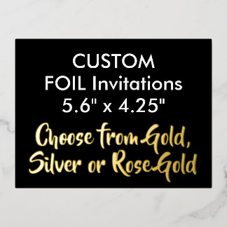 Carte Postale D'invitation À Feuilles D'aluminium Cartons d'invitation personnalisés en feuille d'or