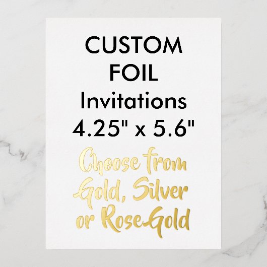 Carte Postale D'invitation À Feuilles D'aluminium Cartons d'invitation personnalisés en feuille méta (Recto)