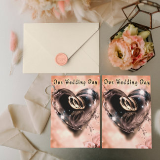 Carte Postale D'invitation À Feuilles D'aluminium Ce que Dieu a mis ensemble Mariage (Argent)