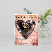 Carte Postale D'invitation À Feuilles D'aluminium Ce que Dieu a mis ensemble Mariage (Argent) (Debout devant)