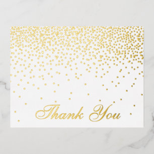 Carte Postale D'invitation À Feuilles D'aluminium Collection Vintage de Mariage Glam Gold Confetti