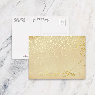 Carte Postale D'invitation À Feuilles D'aluminium Collection Vintage de Mariage Glam Gold Confetti