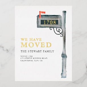 Carte Postale D'invitation À Feuilles D'aluminium Couleur aquarelle de boîte aux lettres peinte nouv