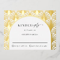 Cravate Noire Formelle Or Art Déco Mariage RSVP