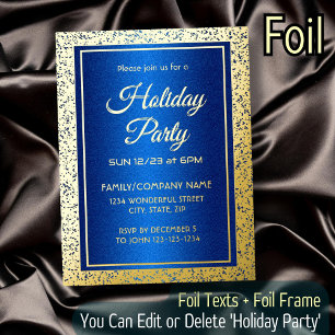 Carte Postale D'invitation À Feuilles D'aluminium Créez Vos Propres Pour Toute Occasion Scripts Bleu