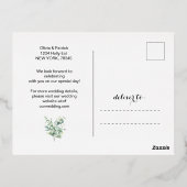 Carte Postale D'invitation À Feuilles D'aluminium Eau de verdure eucalyptus avec feuille photo f (Verso)