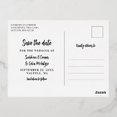 Carte Postale D'invitation À Feuilles D'aluminium Écrire en or 3 Photos Mariage Sauvegarder notre da (Verso)