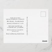 Carte Postale D'invitation À Feuilles D'aluminium Elegant Black 60th Birthday Party Gold (Verso)