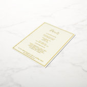 Carte Postale D'invitation À Feuilles D'aluminium Elégant moderne Détails ivoire Gold Foil Card (Rotation)