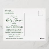 Carte Postale D'invitation À Feuilles D'aluminium Élégant Tropical Genre Baby shower neutre Or (Verso)