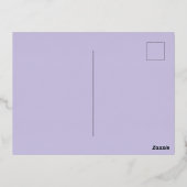 Carte Postale D'invitation À Feuilles D'aluminium Enfants mignons À Thème Chat Violet Anniversaire F (Verso)