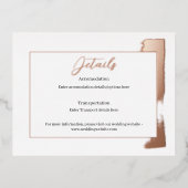 Carte Postale D'invitation À Feuilles D'aluminium Fiche mariage moderne dépoli (Recto)