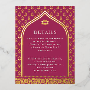 Carte Postale D'invitation À Feuilles D'aluminium Floral Gold Foil Mariage Informations détaillées C