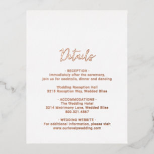 Carte Postale D'invitation À Feuilles D'aluminium Genevieve Photo Mariage moderne