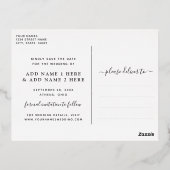 Carte Postale D'invitation À Feuilles D'aluminium Gold Foil Script Vellum Look Photo Enregistrer la  (Verso)