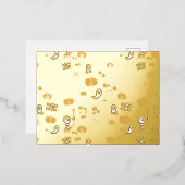 Carte Postale D'invitation À Feuilles D'aluminium Halloween (Recto/Verso)