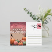 Carte Postale D'invitation À Feuilles D'aluminium Halloween 001 (Debout devant)