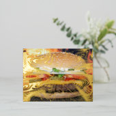 Carte Postale D'invitation À Feuilles D'aluminium Hamburger (Debout devant)