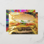 Carte Postale D'invitation À Feuilles D'aluminium Hamburger (Recto/Verso)