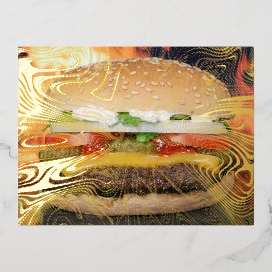 Carte Postale D'invitation À Feuilles D'aluminium Hamburger (Recto)