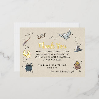 Carte Postale D'invitation À Feuilles D'aluminium Harry Potter | Remerciements pour Baby Shower