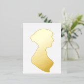 Carte Postale D'invitation À Feuilles D'aluminium Jane Austen (Debout devant)