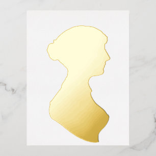 Carte Postale D'invitation À Feuilles D'aluminium Jane Austen