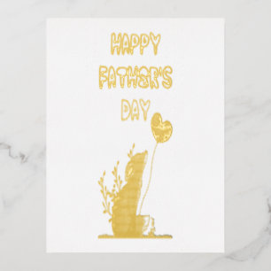 Carte Postale D'invitation À Feuilles D'aluminium Joyeuse Fête des Pères Renard Papa Papa Cadeau Ren