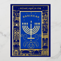 Joyeux Hanukkah Belle fête juive Menorah
