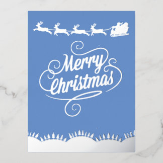 Carte Postale D'invitation À Feuilles D'aluminium Joyeux Noël Père Noël
