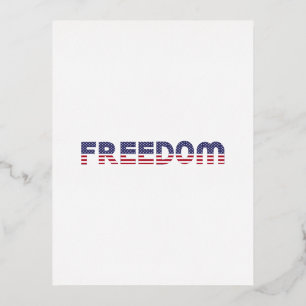 Carte Postale D'invitation À Feuilles D'aluminium Liberté drapeau américain pour patriotique et libe