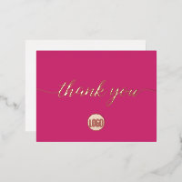Magenta Real Rose feuille d'or Merci d'affaires
