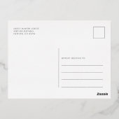 Carte Postale D'invitation À Feuilles D'aluminium Maison ouverte de Noël Botanique Argent (Verso)