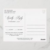 Carte Postale D'invitation À Feuilles D'aluminium Mariage noir et or bien-aimé (Verso)