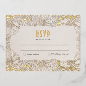 Carte Postale D'invitation À Feuilles D'aluminium Mariage RSVP Insérer Pimpernel victorien (Recto)