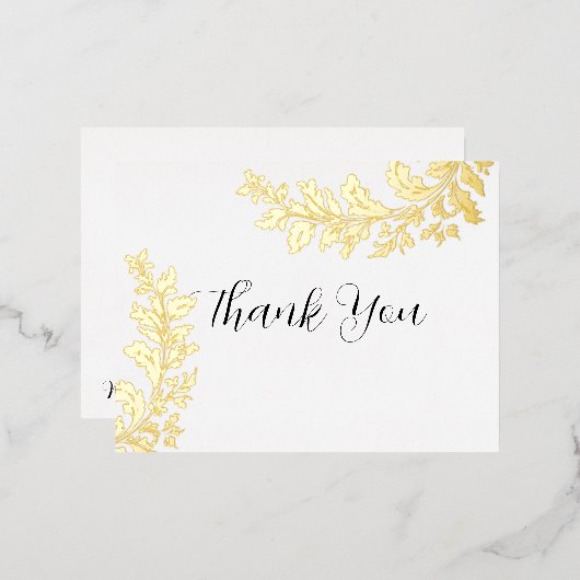 Carte Postale D'invitation À Feuilles D'aluminium Merci à huile Iridescente (Recto/Verso)