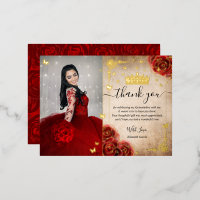 Merci de parchemin de rose rouge vintage Real
