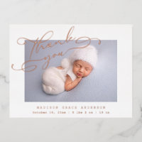 Merci photo bébé élégant Script moderne naissance