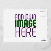 CARTE POSTALE D'INVITATION À FEUILLES D'ALUMINIUM MODÈLE DE TEXTE D'IMAGE BLANCHE SIMPLE MODERNE (Verso)